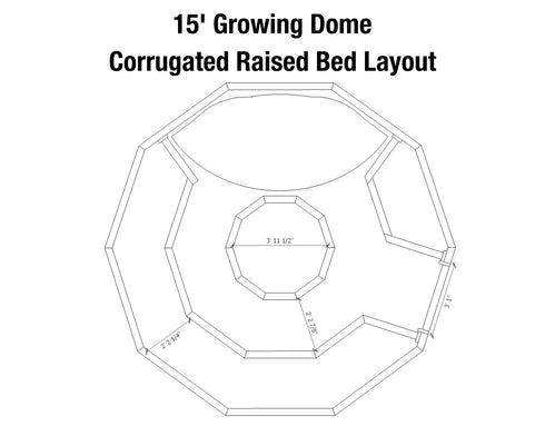 Corrugated Metal Garden Beds for 15' Growing Dome
