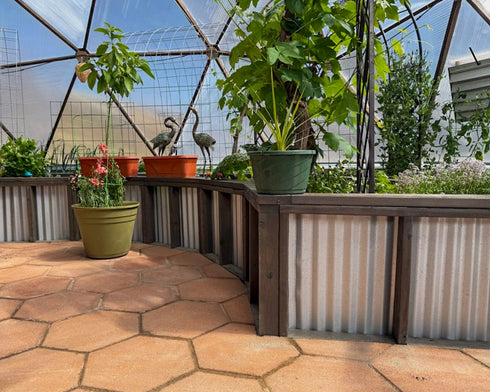 Corrugated Metal Garden Beds for 18' Growing Dome