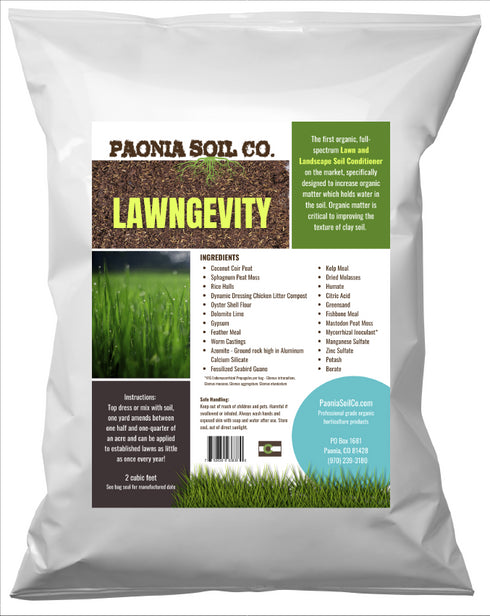 Paonia Soil "Lawngevity" Soil Conditioner 2 cu/ft